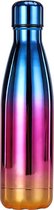 Thermosfles - Metaal - Houtlook - Blauw/Roze/Geel - 0.5 liter - Able & Borret