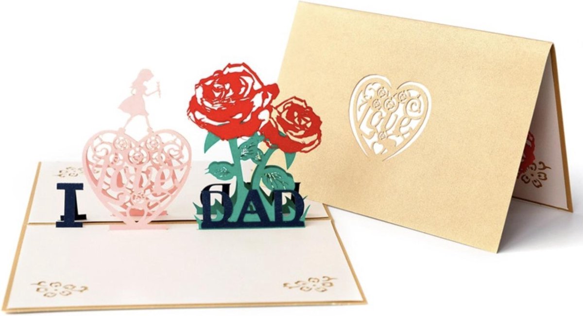 3D Pop up Vaderdagkaart voor de liefste papa verjaardag felicitatie