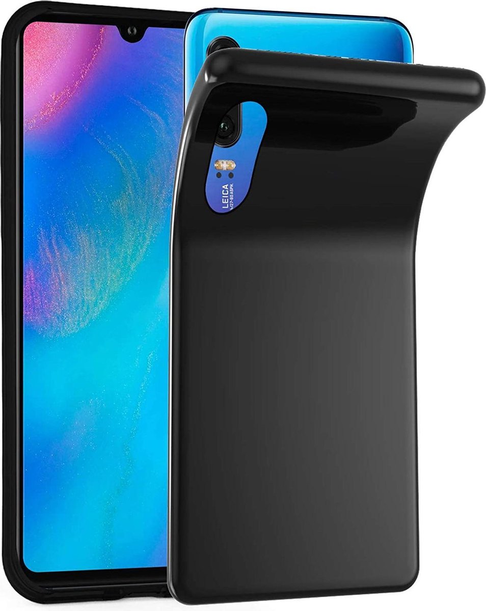 Silicone hoesje zwart Geschikt voor: Huawei P30