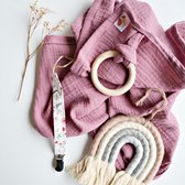 Kraamcadeau meisje - Donker oud roze & regenboog - baby geschenkset - kraamcadeaus - kraampakket