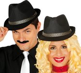 Gangster Maffia verkleed hoed zwart  - Carnaval en verkleedhoeden volwassenen