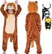 Onesie Lion House Suit Costume Animal Combinaison Pyjamas Enfants - 104-110 (110) + Sac GRATUIT / Porte-clés Déguisement