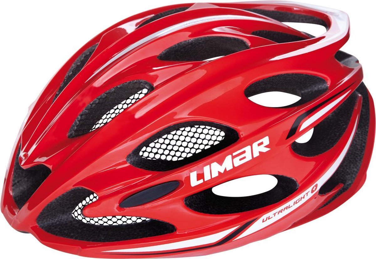 Limar Ultralight+ Fietshelm Road - Volwassenen - 175 gram - Rood - Hoofdomtrek 53cm tot 57cm - Maat M