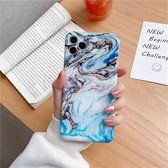 Casies Apple iPhone 11 Marble case - Marmer telefoonhoesje - Blauw