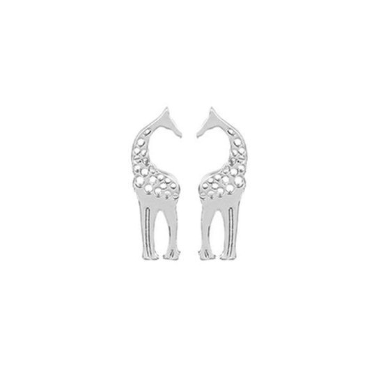 24/7 Jewelry Collection Giraf Oorbellen - Giraffe - Zilver