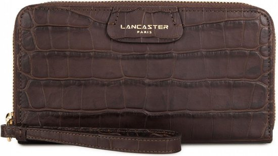 Lancaster Paris Dames Ritsportemonnee - Leer- Exotic Croco donker bruin