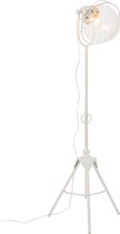 J-Line Staande Lamp Vloerlamp op Driepoot Metaal/Glas Wit