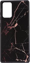 Shop4 - Samsung Galaxy Note 20 Hoesje - Harde Back Case Marmer Zwart