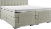 Boxspring Elektrische  Plint 140x200 Compleet Groen Knopen