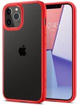 Spigen - Apple iPhone 12 / 12 Pro - Ultra Hybrid Hoesje - Transparant/Rood