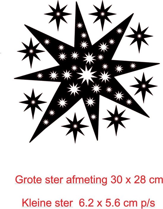 Raamsticker kerst sterren Statische herbruikbaar