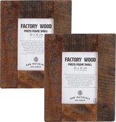 Raw Materials Factory Fotolijst - 20x25cm - Set van 2 - Gerecycled hout