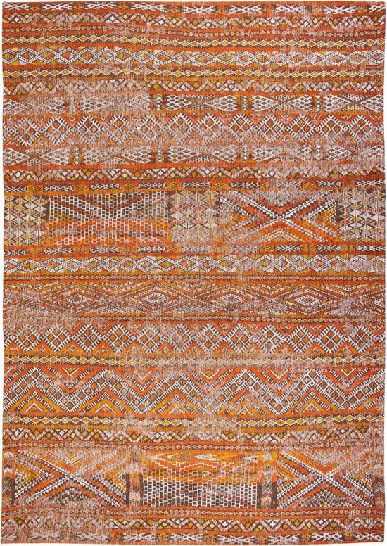 9111 Antiquarian Kelim Riad Orange Vloerkleed - 140x200  - Rechthoek - Laagpolig,Vintage Tapijt - Modern - Meerkleurig, Oranje