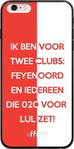 6F hoesje - geschikt voor iPhone 6 Plus -  Transparant TPU Case - Feyenoord - Quote #ffffff