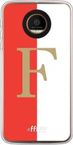 6F hoesje - geschikt voor Motorola Moto Z Force -  Transparant TPU Case - Feyenoord - F #ffffff