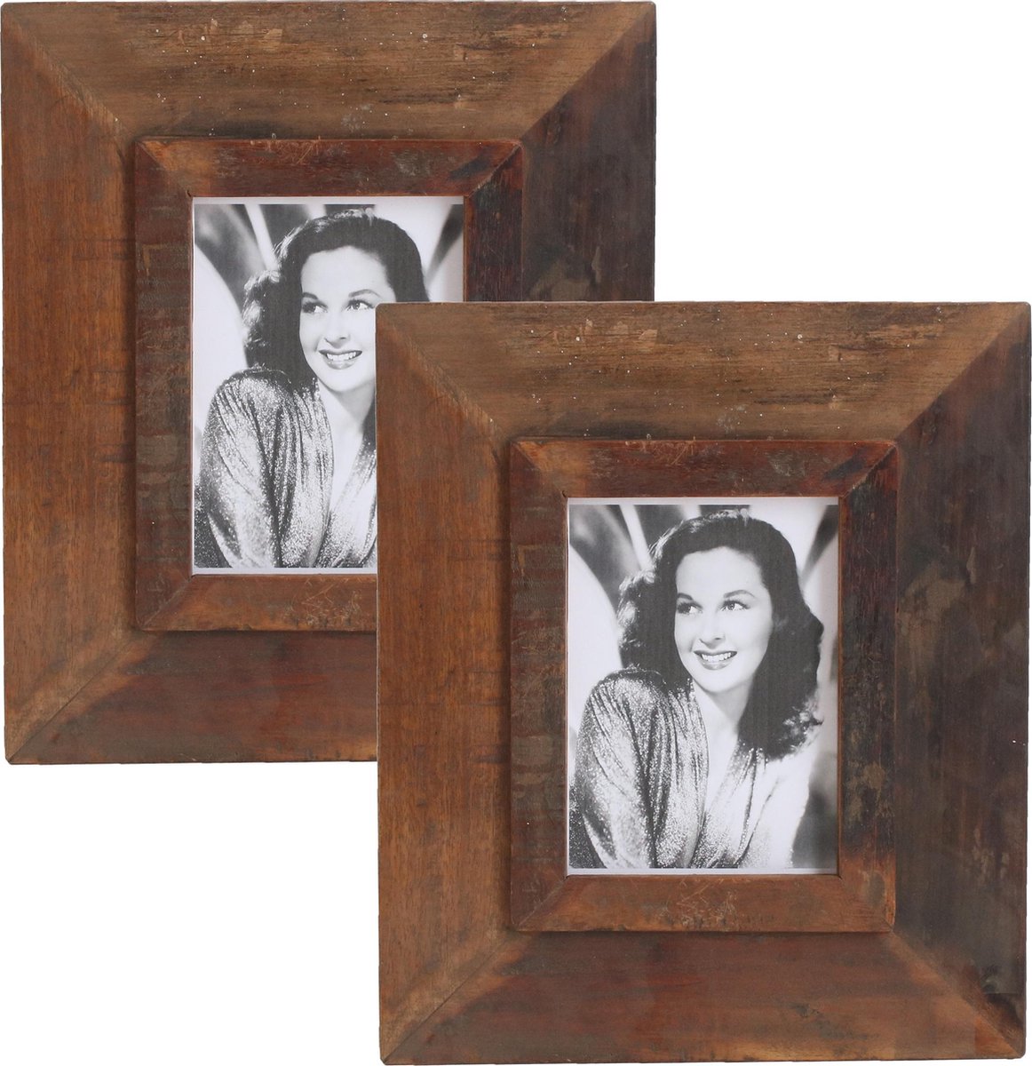 Raw Materials Factory fotolijst - Set van 2 - 30x35cm - Gerecycled hout