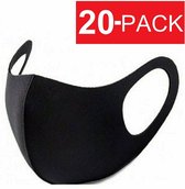 Mondkapje Wasbaar Mondmasker zwart Mondkapjes Niet-medisch - 20 Pack