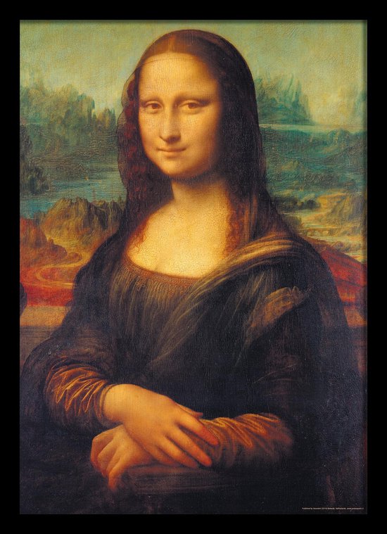 Mona Lisa poster ingelijst - Leonardo da Vinci - Luxe houten fotolijst - 50 x 70 cm