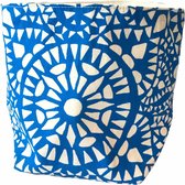 Okir canvas opbergmandje met ethnische stenciling *Blauw