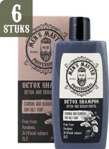 Men's Master Detox Shampoo Mannen - Anti Roos Shampoo - Voordeelverpakking - 6 x 260ML