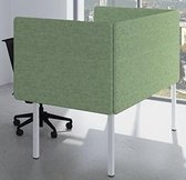 Akoestisch bureauscherm Wolvilt breed 80CM hoog 53CM kleur wolvilt Licht groen WV10 kleur beugel Wit (RAL9010)