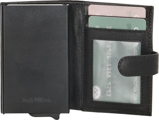 Jack Milles kaarthouder - portemonnee heren & dames zwart | 10 pasjes |  RFID-protectie... | bol