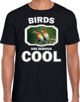 Dieren vogels t-shirt zwart heren - birds are serious cool shirt - cadeau t-shirt bijeneter vogel/ vogels liefhebber M