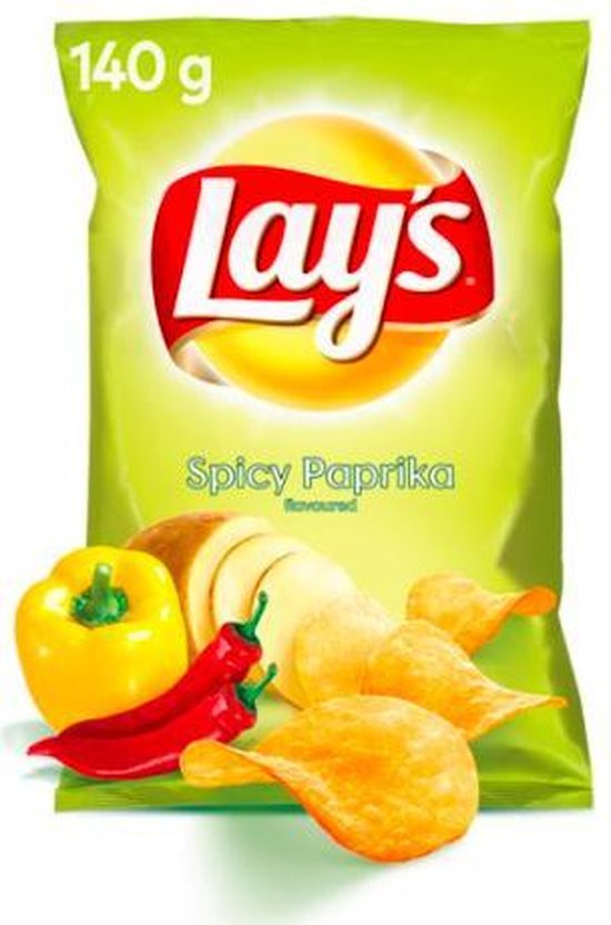 pittige paprika Lay's chips spicy paprika Lays chips 140g x 10