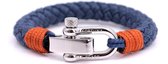 FortunaBeads Nautical S3 Staal Blauw Armband – Heren – Touw – Medium 18cm