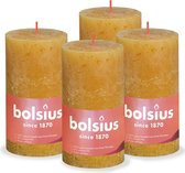 Bolsius - Rustieke Kaars - 4 Stuks - Geel - 13cm - Paasdecoratie