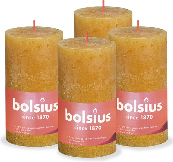 Bolsius - Kaars 4 - Geel - 13cm | bol.com