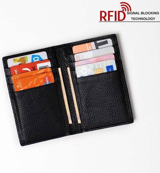 bereik kans Hulpeloosheid RFID LUXE LEREN PASJESHOUDER / CREDITCARDHOUDER ZWART | bol.com