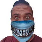 Grappig tanden mondkapje - haai - haaienbek - herbruikbare mondkapjes - mondmaskers - wasbaar - niet medisch mondmasker - polyester - geschikt voor ov - herbruikbaar - reusable - w
