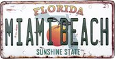 Signs-USA - Souvenir kentekenplaat nummerbord Amerika - verweerd - 30,5 x 15,3 cm - Miami Beach - Florida