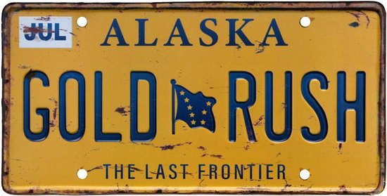 Signs-USA - Souvenir kentekenplaat nummerbord Amerika - verweerd - 30,5 x 15,3 cm - Alaska - Gold Rush