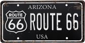 Signs-USA - Souvenir kentekenplaat nummerbord Amerika - verweerd - 30,5 x 15,3 cm - Route 66 zwart