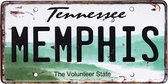 Signs-USA - Souvenir kentekenplaat nummerbord Amerika - verweerd - 30,5 x 15,3 cm - Memphis - Tennessee