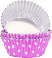 PME Cupcakevormpjes - Polka Dot Paars - pk/30