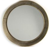 Ronde Spiegel met geribbelde Gouden Rand Klein