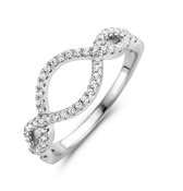 Velini Jewels -R2101W Ring -925 Zilver gerodineerd -Cubic Zirkonia