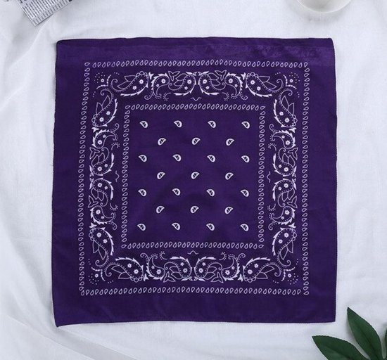 Bandana Hip Hop 100% Katoen Bandana écharpe carrée violette 55 cm * 55 cm bandeau imprimé pour femmes / hommes / Garçons/ Filles 2019 Mode