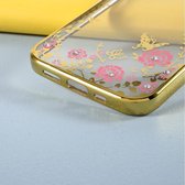 iPhone 12 Pro Max - hoes, cover, case - TPU - bloemen en vlinders Goud