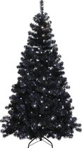 Kerstboom zwart "Ottawa" -210cm -260 leds -Ook geschikt voor buiten -lichtkleur: Wit licht -met stekker -Kerstdecoratie