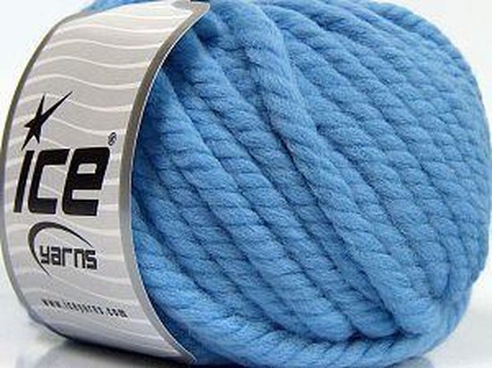 Specimen Schurk voor Wol breien met breinaalden maat 10 – 12 mm. – dikke licht blauwe breiwol  kopen pakket... | bol.com
