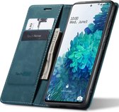 Hoesje geschikt voor Samsung Galaxy S20 FE - Book Case Leer Slimline Blauw