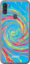 Samsung Galaxy A11 Hoesje Transparant TPU Case - Swirl Tie Dye #ffffff