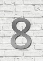 HUISNUMMER 8 RVS MODERN 20CM - Zonder te Boren