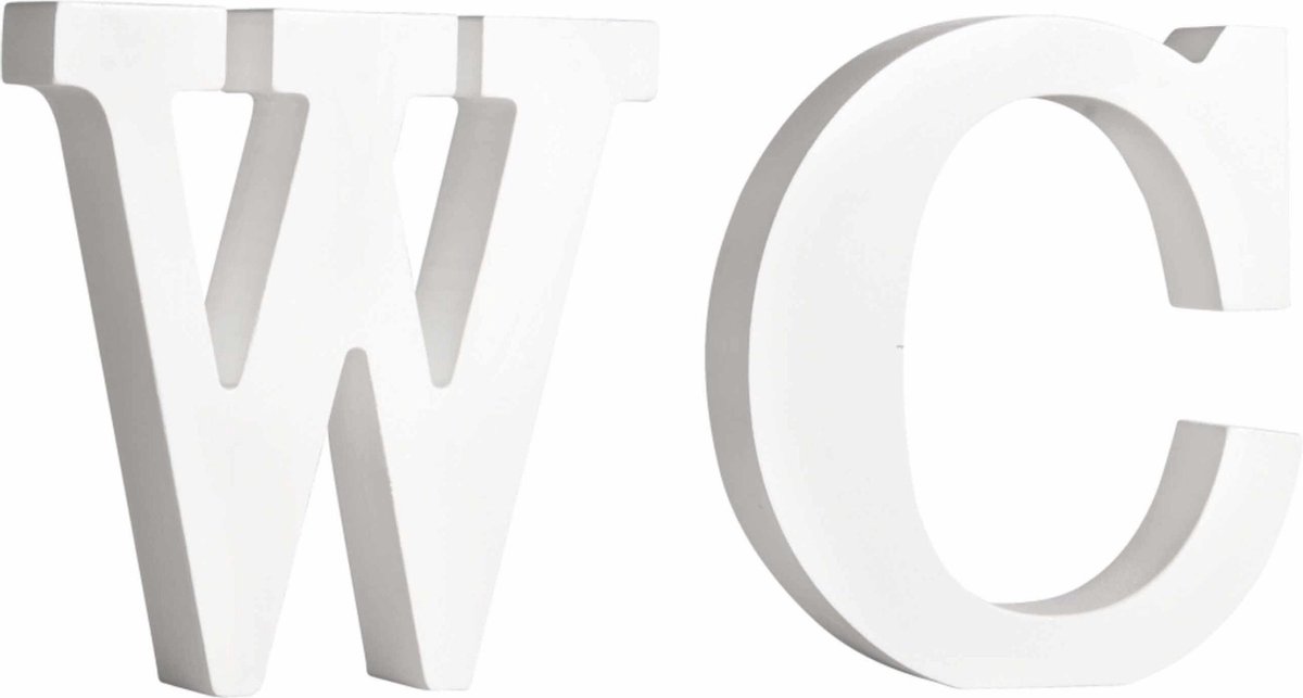 Houten decoratie hobby letters - 2x losse witte letters om het woord