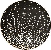 Computer - muismat zwarte dots black gold - rond - rubber - buigbaar - anti-slip - mousepad