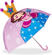 relaxdays kinderparaplu diermotief - 3d paraplu - meisje - jongen - kinder paraplu Prinses